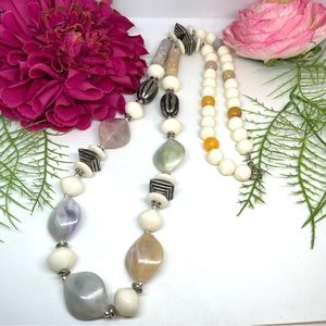 VINTAGE⚜️Pastel Colorful Marbled Acrylic Beaded Necklace